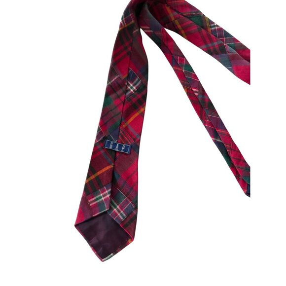 GAP Vintage Men's Red Holiday Plaid Neck Tie - Picture 2 of 7